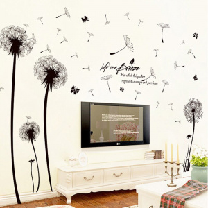 Modern Romantic Dandelion flying Wall Sticker for Wall Decals Bedroom Living Room TV background Art Home Decor Mural stickers