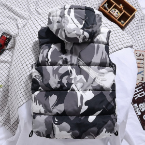 7XL Spring Winter Warm Hat Detachable Men Vest Sleeveless Casual Camouflage Jacket Coat for Men Unisex Waistcoat Plus Large Size