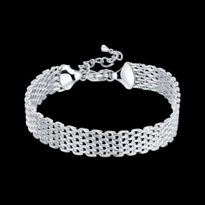 Exquisite 925 Sterling Silver Weaving Chain Bracelets for Women