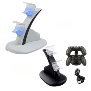 Controller Charger Dock LED Dual USB PS4 Charging Stand Station for Sony Playstation 4 PS4 / PS4 Pro /PS4 Slim black white