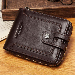 Men's Wallet Genuine Leather Purse Male Rfid Short Wallet Multifunction Storage Bag Coin Purse Wallet's Card Bags High Quality