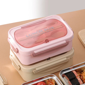 304 Stainless Steel Compartment Insulated Lunch Box Office Worker Students Sealed Portable Bento Microwae Heating Food Container