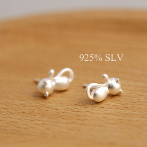 925 sterling silver cat Stud Earrings for Women Elegant Wedding Jewelry pendientes mujer moda 2019 Brincos