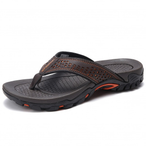 YEINSHAARS Sandals Male Beach Shoes Leather Sandals Leisure Flip flop Men Beach Sandals Man Fashion Casual Slippers