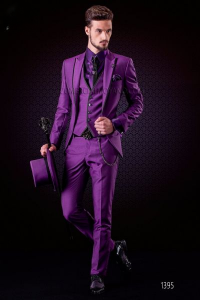 Latest Coat Pant Designs Italian Purple Tuxedo Jacket Slim Fit Men Suit 3 Piece Blazers Custom Groom Prom Suits Terno Masuclino
