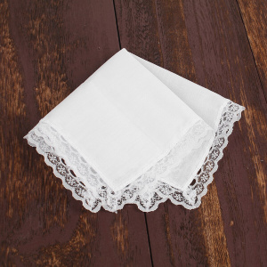 Cotton Handkerchief Lace White Square Useful Accessories 6piece/set