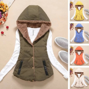 Woman Jacket Vest Autumn Winter Women's Hooded Cotton Vest Cotton-Padded Clothes Wadded Jacket Cotton Jacket Chaleco Mujer