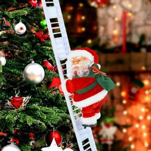 Santa Claus Doll Climbing Ladder Toy with Music Christmas Tree Ornaments