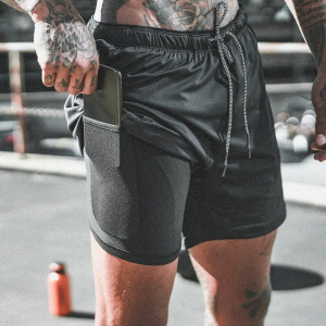 NEW Men's Running Shorts Mens 2 in 1 Sports Shorts Male double-deck Quick Drying Sports men Shorts Jogging Gym Shorts men