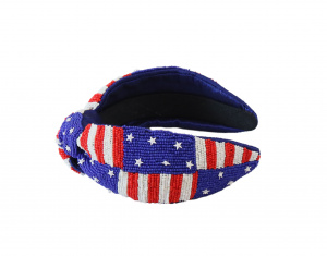 America Day Celebration Handmade Hairbands Straw Rice Beaded 4th July Special Hair Accessories Make In India