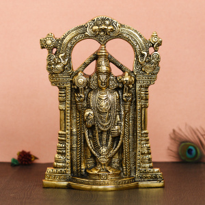 Golden Lord Balaji Idol Metal Decorative Showpiece