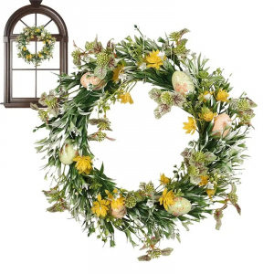 Artificial Easter Wreath Easter Decorations 5 Style Bow Ribbon Easter Eggs Wreath Happy Easter Day Decor For Home Kids