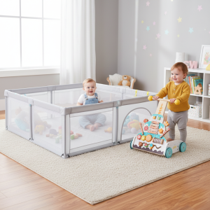 Wooden Baby Walker and Infant Playpen Bundle - Additional Image