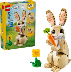 LEGO Creator 3 in 1 Cute Bunny Toy - Building Toy Set with 3 Build Options, Bunny, Seal, or Llama - Animal Figures for Kids, Girls and Boys, Ages 8+ - Gift Idea for Birthdays