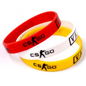 Red Yellow White Anime Games CS GO Sport Male Wristband Friendship Rubber Silicone Bracelets Men Jewelry For Women Best Friends