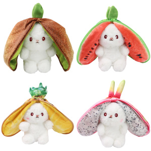 New Original Bunny Plush Toy Cute Fruit Rabbit Stuffed Fruit Transform Cuddly Bunny Soft Doll for Kids