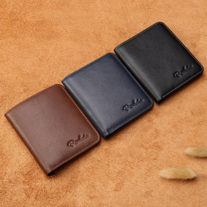 BISON DENIM Black Purse For Men Genuine Leather Men's Wallets Thin Male Wallet Card Holder Cowskin Soft Mini Purses N4429