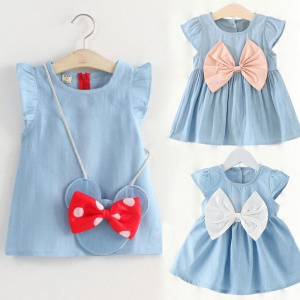 Kids Dresses Girls Casual New Fashion Costumes Cute Denim Children Clothing Baby Girls Overalls Short Sleeve Summer Toddler