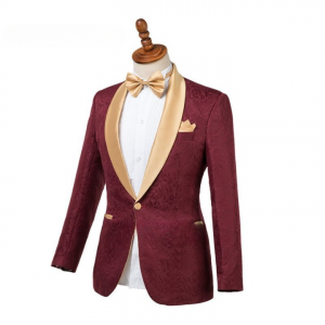 Gwenhwyfar Mens Wedding Suits 2022 Italian Design Custom Made Champagne Smoking Tuxedo Jacket 2 Piece Groom Terno Suits For Men