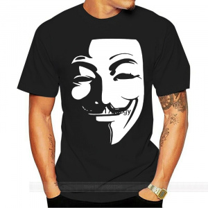 V for Vendetta T-Shirt Anonymous Guy Fawkes Mask Men 100% Cotton T Shirts O Neck Short Sleeve Vintage Tops Male Tees Tshirts