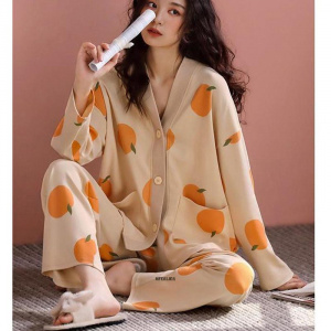 Size 6XL 150KG Women Sleepwear Coat V Neck Long Sleeve Tops and Pants Pajamas Sets For Women Big Size Home Wear