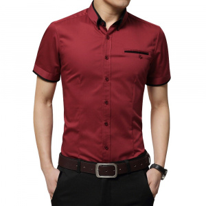 New Arrival Brand Men's Summer Business Shirt Short Sleeves Turn-down Collar Tuxedo Shirt Shirt Men Shirts Big Size 5XL