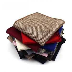 Fashion Wool Handkerchief For Men Suit Solid Pocket Square Business Hankies Classic Design Striped Hanky Plaid Pocket Towel