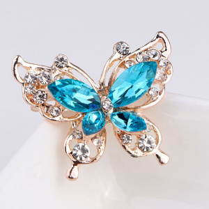 Exquisite Crystal Butterfly Alloy Brooches Pin For Women