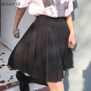 Pleated Skirts Women Summer High Waist Students Lovely Preppy Lolita Style College Womens Solid Plus Size 5XL Ulzzang Fashion