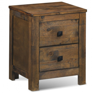 Wood 2 Storage Sliding Drawers End Nightstand-Oak