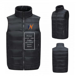 Custom logo vest men's vest windproof casual style quality solid slim fit sleeveless jacket clothing M-4XL for autumn and winter