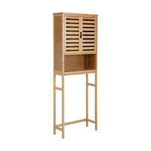Bamboo Over The Toilet Storage Cabinet Bathroom with Adjustable Shelf-Natural