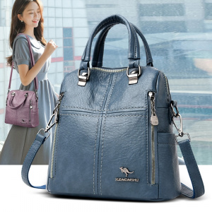 High Quality Leather Multifunction Travel Backpack Shoulder Bags for Women