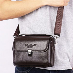 Men Waist Pack Belt Tote Bum Bag Multi-Function Business Handbag Genuine Leather Small 7'' Crossbody Shoulder Messenger Bags