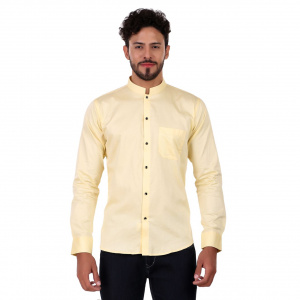 Design Up Lemon Yellow Mandarin Collar Shirt