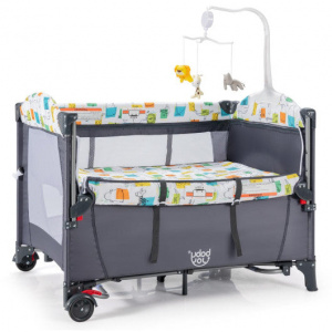 Nursery Center Pack and Play Bedside Crib for Babies with Music Box