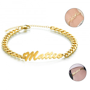 Personalized Custome Name Piercing Bracele Cuban Luck Rope Chain Link Engraved Name Bracelets Arabic Letter Bangle Adjustable