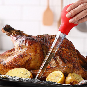 BBQ Oil Dropper Turkey Baster Chicken Turkey Poultry Food Flavour Baster Syringe Tube Pump Portable Sauce Oil Tube Cooking Tool