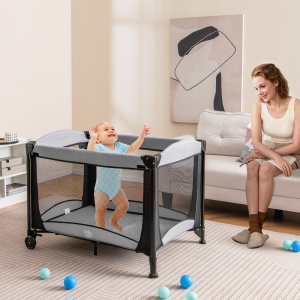 5-in-1 Portable Baby Playard with Cradle and Storage Basket - Additional Image