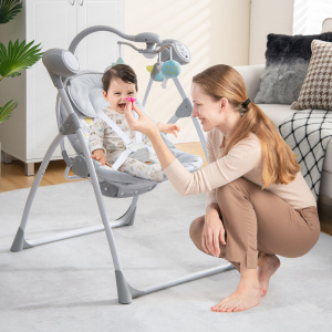 Electric Foldable Baby Rocking Chair with Adjustable Backrest - Additional Image