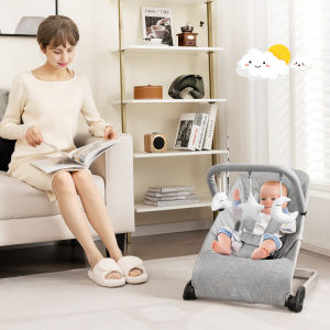 Foldable Baby Bouncer with Removable Fabric Cover and Toy Bar - Additional Image