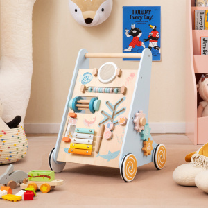 Wooden Baby Walker Push and Pull Learning Activity Center with Wheels - Additional Image
