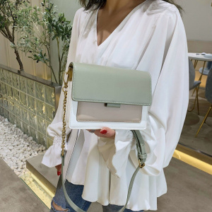 Contrast color Leather Crossbody Bags For Women Travel Handbag Fashion Simple Shoulder Messenger Bag Ladies Mini Flap Bag