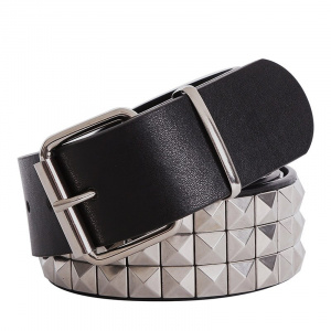 Shiny Punk Rock Studded Rivet Belt for Women with Pin Buckle