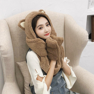 ZDFURS* hat women double thick hat scarf gloves one three-piece Korean version parent-child thickening scarf students