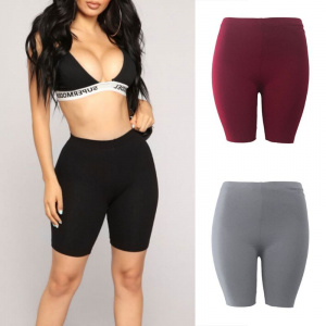 Fashion New Lady Women's Casual Fitness Half High Waist Quick Dry Skinny Bike Shorts 3 Colors High Quality