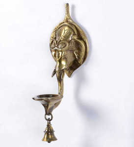 Brass Wall Hanging Deepak With Bell