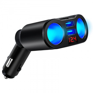 Car Charger 3.1A 2 Port Cigarette Lighter Socket Splitter Plug LED Display Car Charger Adapter For iPhone Xiaomi Phone MP3 DVR