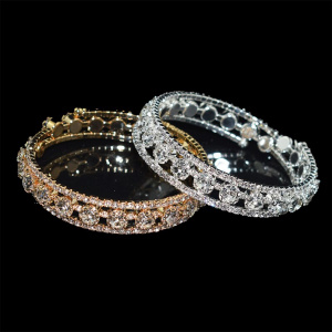 Luxury Women Silver Plated Crystal Rhinestone Bracelets & Bangles for women Adjustable Wedding Pulseras Jewelry Gifts wholesale