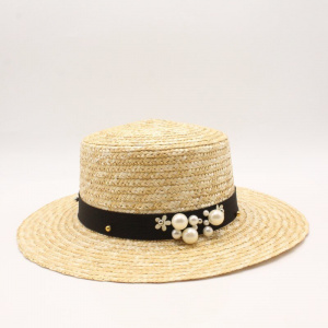 Women Beach Sun hats Brand New Flat Top Straw Hat Boater Hats Bone feminino Straw Hats Women Wide Brim Flat Top
